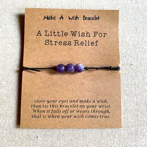 Friendship Wish Bracelet Purple Amethyst Beads Healing Vibes For Stress Relief